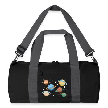 Saturn Planeten - Recycelte Duffel Bag - Schwarz/Graphitgrau - Vorne