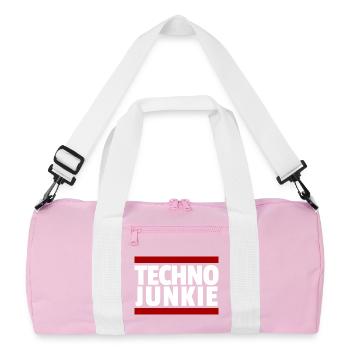 Techno Rave Junkie - Recycelte Duffel Bag - Rosa/Weiß - Vorne