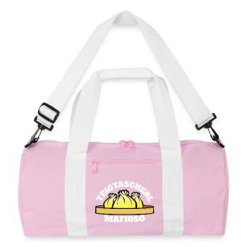 Teigtascherl Mafioso - Recycelte Duffel Bag - Rosa/Weiß - Vorne