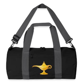 golden oriental magic lamp or oil lamp - Recycled Duffel Bag - black/graphite grey - Front