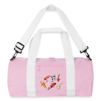 Elegant Koi Fish Watercolor Design - Recycled Duffel Bag - pink/white - Front