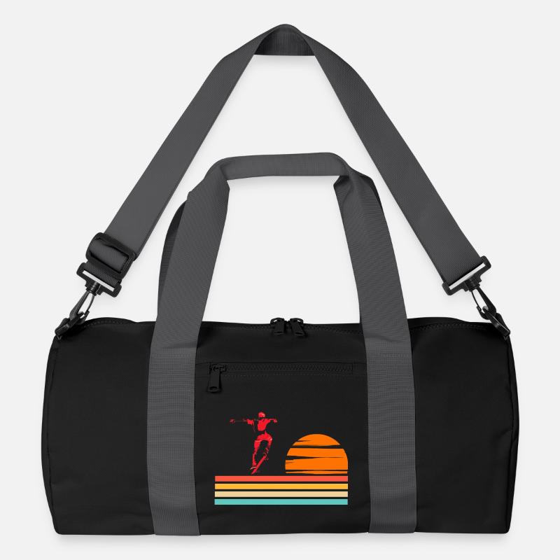 Skateboarding Cool Skater Boy Sunset Recycled Duffel Bag