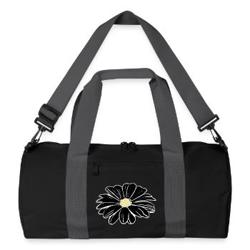 Fleur, Noir, Fleurs, Noir, Fleur - Sac de sport recyclé - noir/gris graphite - Devant