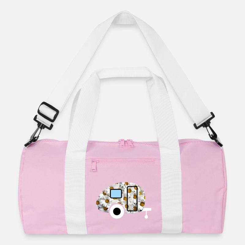 Caravan Gänseblümchen Wohnwagen Retro Frühling Fan Recycelte Duffel Bag