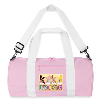 DEMOCRACY FOR KIDS - RABBITS - Recycled Duffel Bag - pink/white - Front
