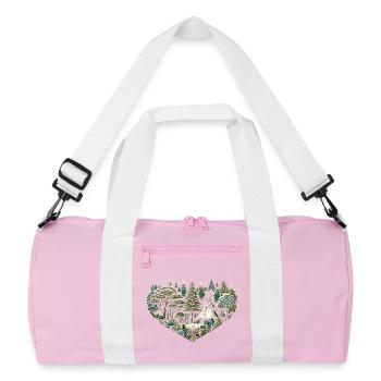 Vivre près de la nature avec une tente tipi en forêt - Sac de sport recyclé - rose/blanc - Devant