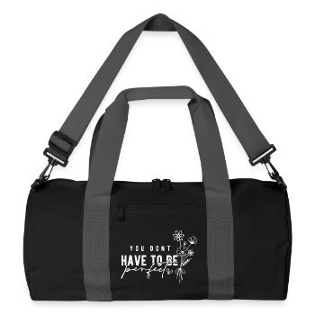 Vous n’avez pas besoin d’être parfait – l’acceptation - Sac de sport recyclé - noir/gris graphite - Devant