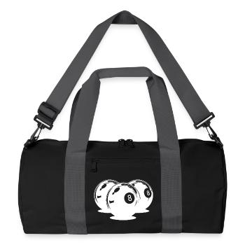 Billardkugeln Zeichnung - Recycelte Duffel Bag - Schwarz/Graphitgrau - Vorne