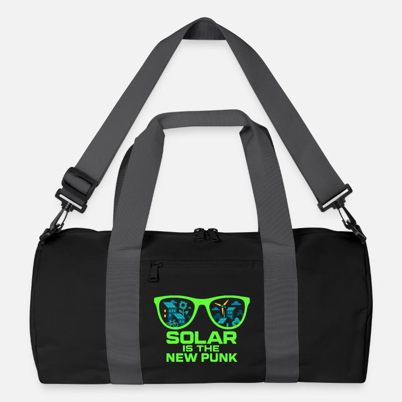 Solar Is the New Punk - Recycelte Duffel Bag - Schwarz/Graphitgrau