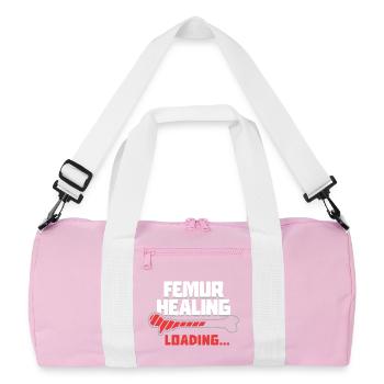 Broken Femur Healing Loading - Recycled Duffel Bag - pink/white - Front