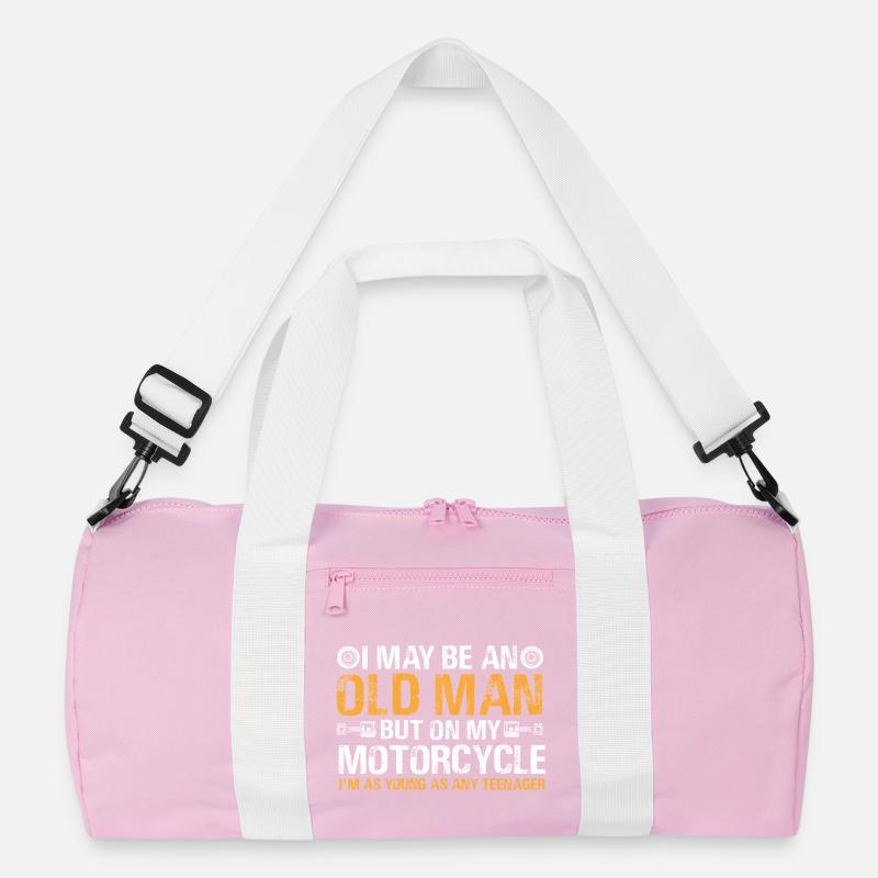 Motorrad alter Mann Recycelte Duffel Bag
