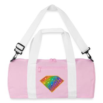 Rainbow Diamond Glitter - Recycled Duffel Bag - pink/white - Front