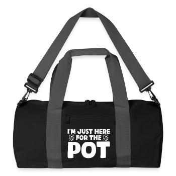For the pot Casino Glücksspiel Lustiger Spieler - Recycelte Duffel Bag - Schwarz/Graphitgrau - Vorne