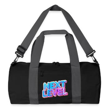 Next Level 3D Text — Bold Gradient Design - Recycled Duffel Bag - black/graphite grey - Front