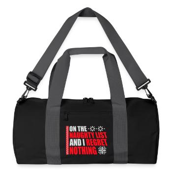 Sur la liste des vilains et ne regrette rien XMas Spruch - Sac de sport recyclé - noir/gris graphite - Devant