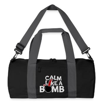 Calm Like Bomb Paradox Ironie Humor Explosiv Witz - Recycelte Duffel Bag - Schwarz/Graphitgrau - Vorne