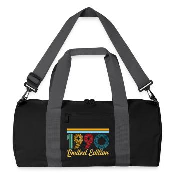 1990 Birthday Born In 1990 Vintage Retro Gift - Recycled Duffel Bag - black/graphite grey - Front