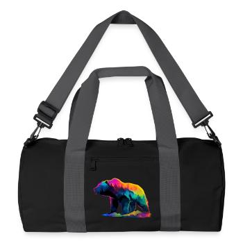 Bear In The Mountains  - Recycled Duffel Bag - black/graphite grey - Front