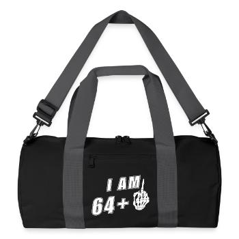 I'm 64 plus Middle Finger - 65th Birthday - Recycled Duffel Bag - black/graphite grey - Front