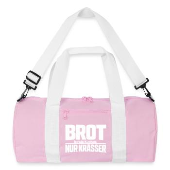 Bread is like cake. Only crasser - Recycled Duffel Bag - pink/white - Front