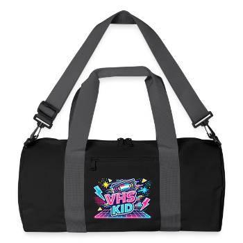 VHS KID Neon Retro - Recycelte Duffel Bag - Schwarz/Graphitgrau - Vorne
