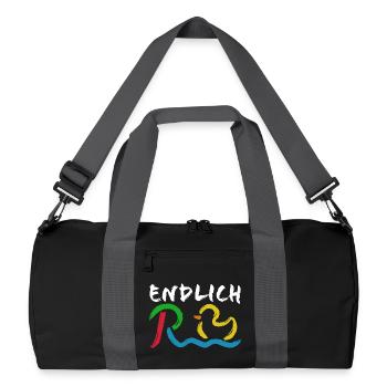Finally Pension - Retirement - Pension - Recycled Duffel Bag - black/graphite grey - Front