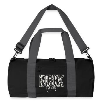 Typographie des fleurs AMATEUR de livres - Sac de sport recyclé - noir/gris graphite - Devant