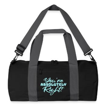 Tu as tout à fait raison, logo drôle d’IA sarcastique - Sac de sport recyclé - noir/gris graphite - Devant