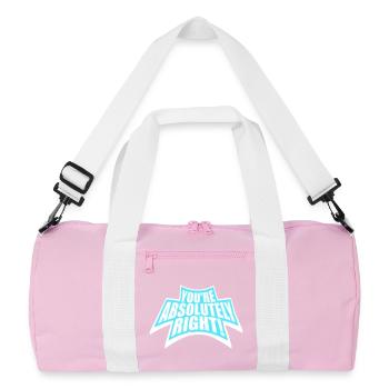 You're Absolutely Right Lustig Sarkastisch KI Logo - Recycelte Duffel Bag - Rosa/Weiß - Vorne