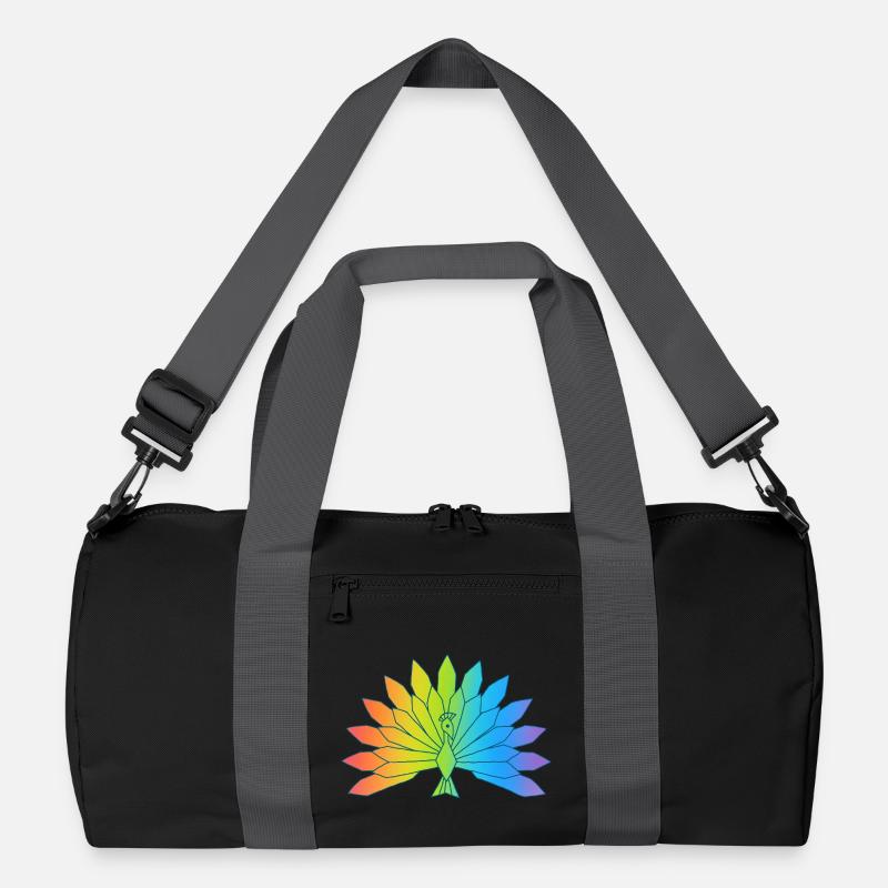 Paon multicolore - Sac de sport recyclé - noir/gris graphite