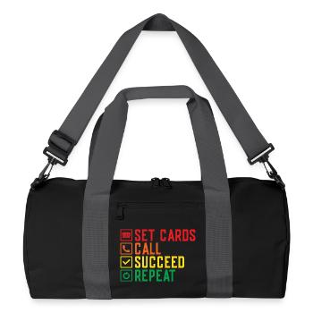 Bingo Game Set Cards Call Succeed Repeat Bingo - Recycelte Duffel Bag - Schwarz/Graphitgrau - Vorne