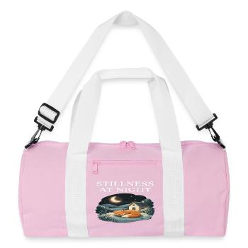 Stille bei Nacht Fuchs-Tier-Cottagecore-Farm - Recycelte Duffel Bag - Rosa/Weiß - Vorne