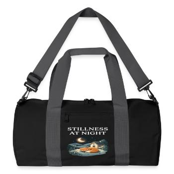 Stille bei Nacht Fuchs-Tier-Cottagecore-Farm - Recycelte Duffel Bag - Schwarz/Graphitgrau - Vorne