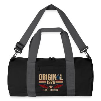 50th Birthday Gift Original Vintage 1976 - Recycled Duffel Bag - black/graphite grey - Front