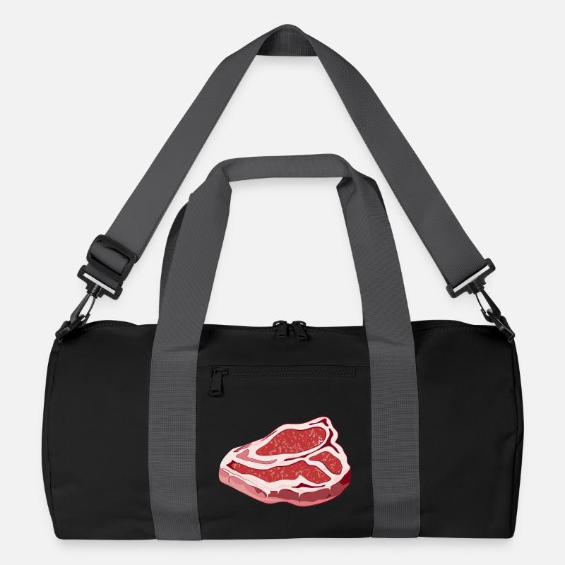 magnificent raw T Bone Steak for barbecues Recycled Duffel Bag