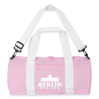 Icône du logo de la ville de Berlin Tor Brandebourg - Sac de sport recyclé - rose/blanc - Devant