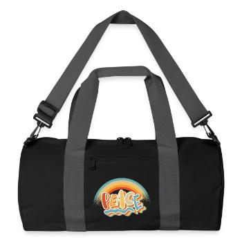 Paix Paix Liberté Pas de guerre Signe de paix - Sac de sport recyclé - noir/gris graphite - Devant