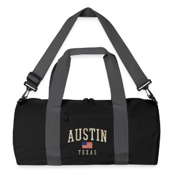 Austin Texas Americana Flag - Recycelte Duffel Bag - Schwarz/Graphitgrau - Vorne