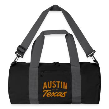 Austin Texas Vintage Schriftzug - Recycelte Duffel Bag - Schwarz/Graphitgrau - Vorne