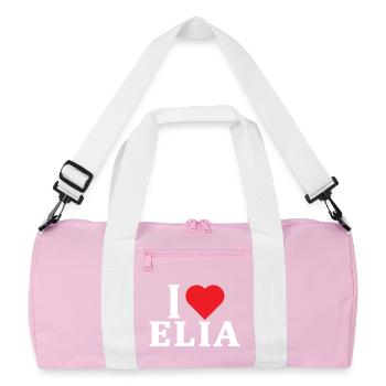 t-shirt I love Elia t-shirt gift idea - Recycled Duffel Bag - pink/white - Front