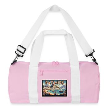 Patmos Greece Vacation Bay Travel - Recycled Duffel Bag - pink/white - Front