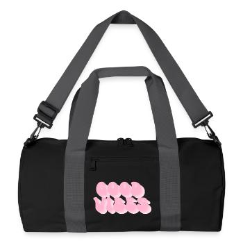 Positive Vibes – Retro Bubble Font - Recycled Duffel Bag - black/graphite grey - Front