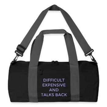 Difficult Women Expensive Clever Mouth - Recycled Duffel Bag - black/graphite grey - Front