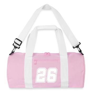 Number 26 - Recycled Duffel Bag - pink/white - Front