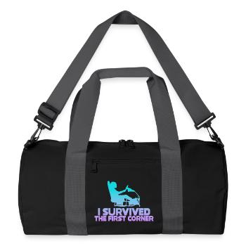 I Survived The First Corner - Recycled Duffel Bag - black/graphite grey - Front