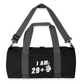 I am 29 plus middle finger funnier 30. - Recycled Duffel Bag - black/graphite grey - Front