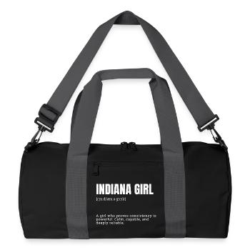Indiana Girl: Consistent typo statement - Recycled Duffel Bag - black/graphite grey - Front