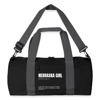 Détermination courageuse de la fille du Nebraska - Sac de sport recyclé - noir/gris graphite - Devant