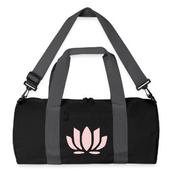 Lotus Flower Lotus Flowers Pastel Flower Blossom Yoga - Recycled Duffel Bag - black/graphite grey - Front