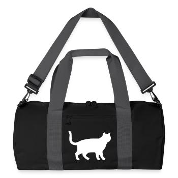 Cadeau Silhouettes de chats chats blancs - Sac de sport recyclé - noir/gris graphite - Devant